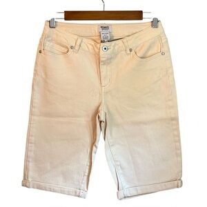 NEW Monroe & Main Casual Cotton Bermuda Cuffed Shorts Women’s SZ 6 in Cream